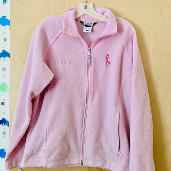 Columbia Tops - Columbia Breast Cancer Awareness Light Pink Fleece Jacket Women's Size Large